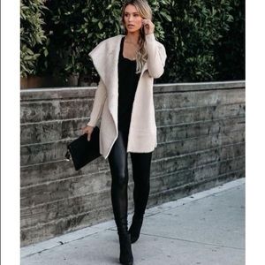 Vici Ski Resort Faux Fur Shawl Cardigan
